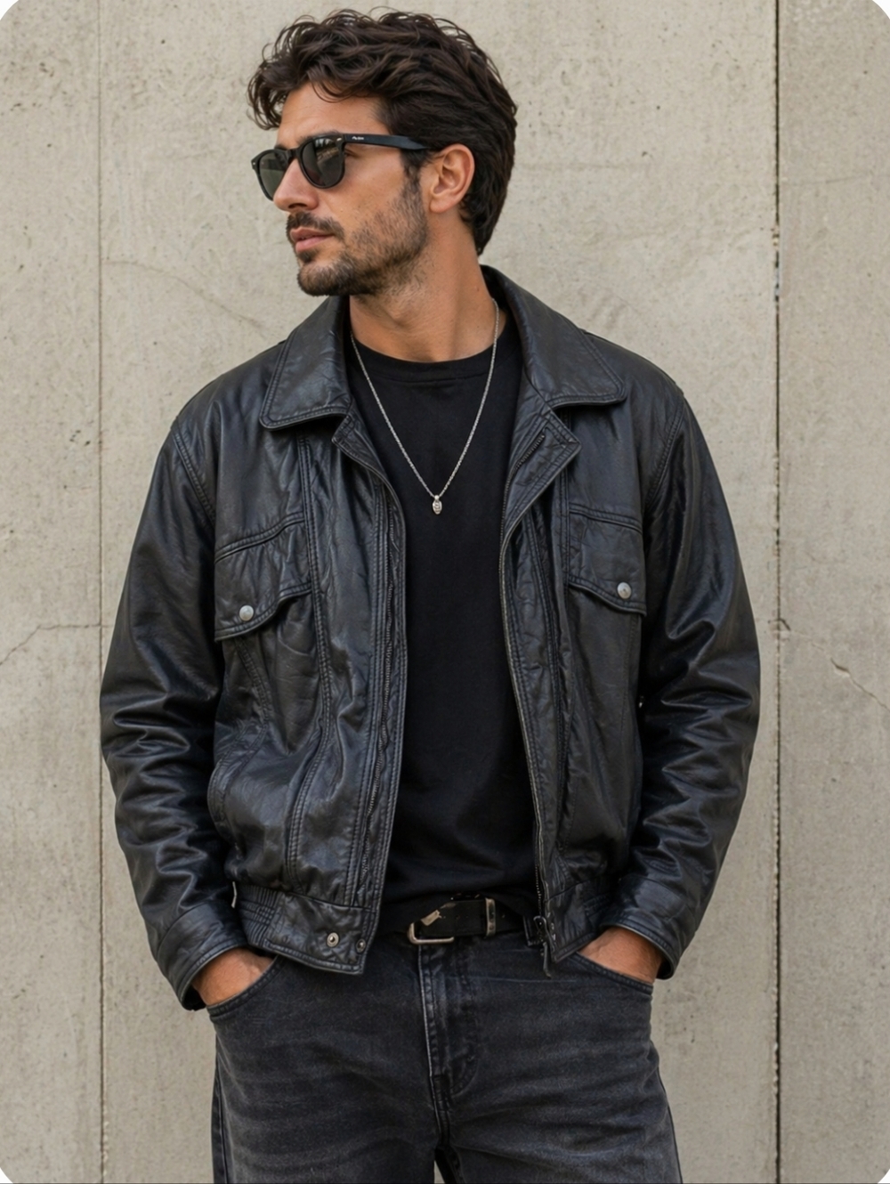The Leather Ranch Vintage 90s Canadian Genuine Leather Jacket Men's Medium